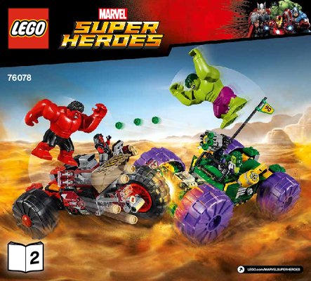 Istruzioni per la Costruzione - LEGO - Marvel Super Heroes - 76078 - Hulk contro Red Hulk: Page 1