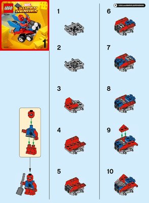 Istruzioni per la Costruzione - LEGO - 76089 - Mighty Micros: Scarlet Spider vs. Sandma: Page 1