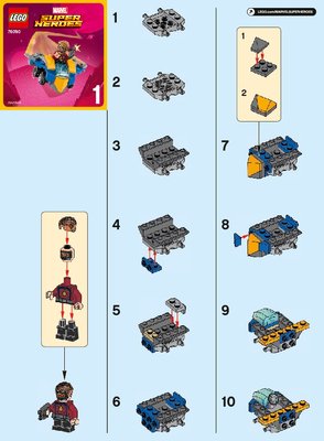 Istruzioni per la Costruzione - LEGO - 76090 - Mighty Micros: Star-Lord vs. Nebula: Page 1