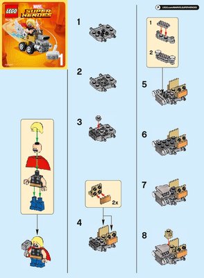 Istruzioni per la Costruzione - LEGO - 76091 - Mighty Micros: Thor vs. Loki: Page 1