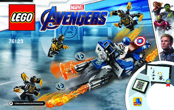 Istruzioni per la Costruzione - LEGO - 76123 - Captain America: Outriders Attack: Page 1