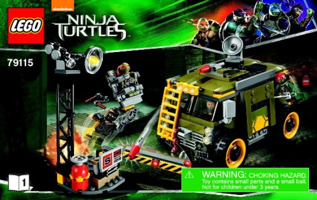 Istruzioni per la Costruzione - LEGO - Teenage Mutant Ninja Turtles - 79115 - Furgone in pericolo: Page 1